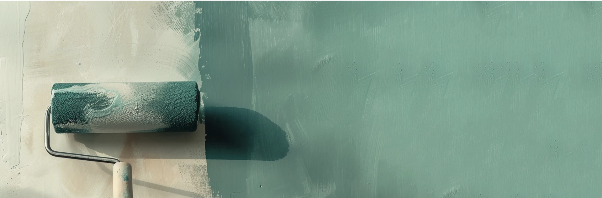 Aplicando pintura con rodillo